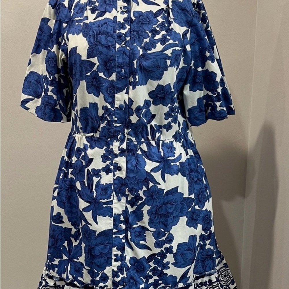 Joie Blue and White Floral Belted Dress